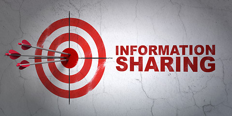 Image showing Information concept: target and Information Sharing on wall background