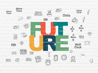 Image showing Time concept: Future on wall background