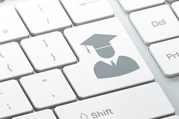 Image showing Learning concept: Student on computer keyboard background
