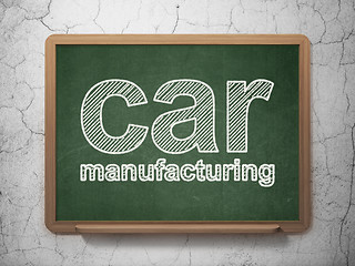 Image showing Manufacuring concept: Car Manufacturing on chalkboard background