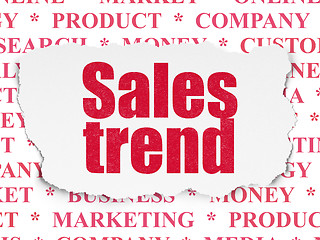 Image showing Advertising concept: Sales Trend on Torn Paper background