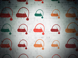 Image showing Entertainment, concept: Christmas Hat icons on Digital Paper background