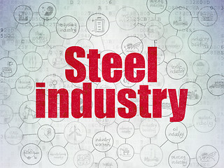 Image showing Manufacuring concept: Steel Industry on Digital Paper background