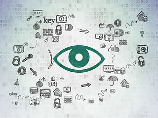 Image showing Privacy concept: Eye on Digital Paper background