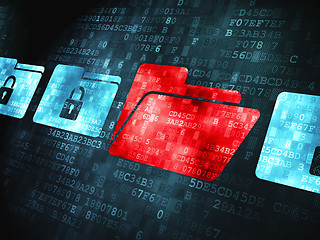 Image showing Finance concept: Folder With Padlock on digital background