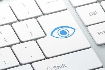 Image showing Security concept: Eye on computer keyboard background