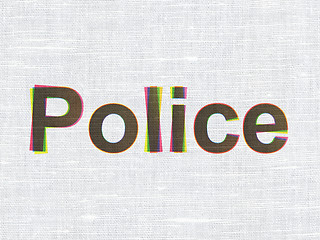 Image showing Law concept: Police on fabric texture background