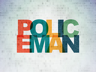 Image showing Law concept: Policeman on Digital Paper background