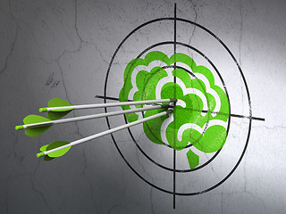 Image showing Science concept: arrows in Brain target on wall background
