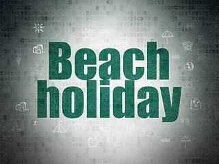 Image showing Travel concept: Beach Holiday on Digital Paper background