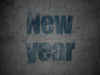Image showing Holiday concept: New Year on grunge wall background