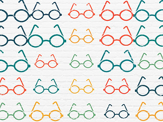 Image showing Education concept: Glasses icons on wall background