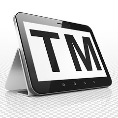 Image showing Law concept: Tablet Computer with Trademark on display