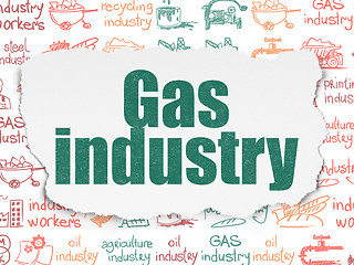 Image showing Manufacuring concept: Gas Industry on Torn Paper background