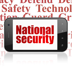 Image showing Security concept: Smartphone with National Security on display