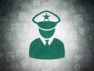 Image showing Law concept: Police on Digital Paper background