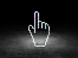 Image showing Marketing concept: Mouse Cursor in grunge dark room