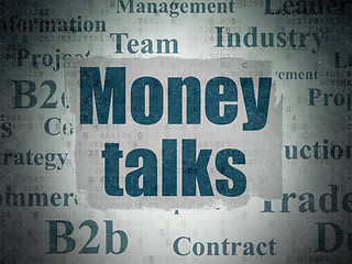 Image showing Business concept: Money Talks on Digital Paper background