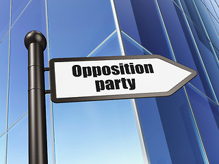 Image showing Politics concept: sign Opposition Party on Building background