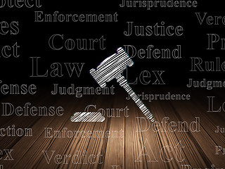 Image showing Law concept: Gavel in grunge dark room