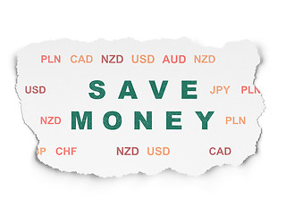 Image showing Banking concept: Save Money on Torn Paper background