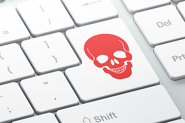 Image showing Healthcare concept: Scull on computer keyboard background