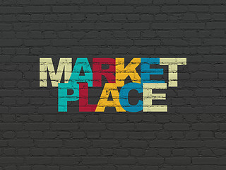 Image showing Marketing concept: Marketplace on wall background