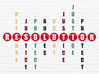 Image showing Law concept: Resolution in Crossword Puzzle