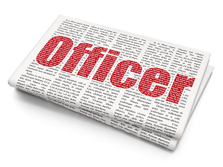 Image showing Law concept: Officer on Newspaper background