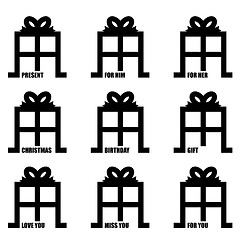 Image showing PRESENT ICON GIFT