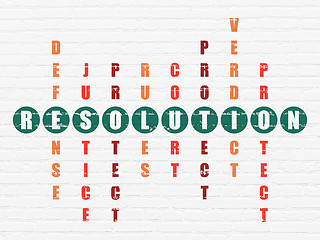 Image showing Law concept: Resolution in Crossword Puzzle