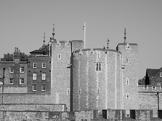 Image showing Black and white Tower of London