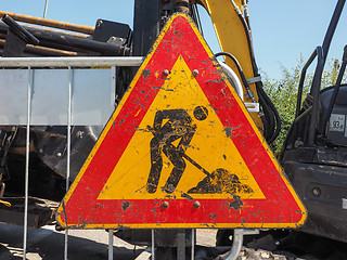 Image showing Road works sign