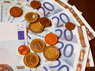 Image showing Retro look Euro bank notes