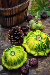 Image showing Autumn still life with squash