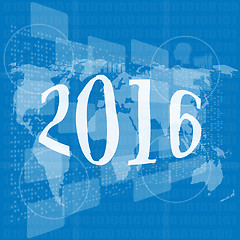 Image showing happy new year 2016 on business digital touch screen