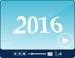 Image showing Media player interface, web player isolated on white with a 2016 sign, holiday icon