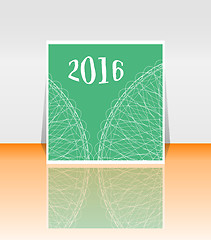 Image showing polygon numbers of New Year 2016 over elegant festive colorful background, for greeting, invitation card, or cover