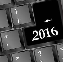 Image showing Keyboard on year 2016 image with hi-res rendered artwork that could be used for any graphic design.