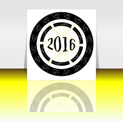 Image showing Happy new year 2016 symbol with calligraphic design on abstract background. 