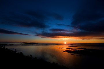 Image showing Dramatic Sunset on Ocean