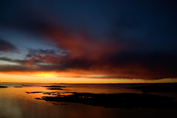 Image showing Dramatic Sunset on Ocean