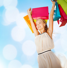 Image showing woman with shopping bags