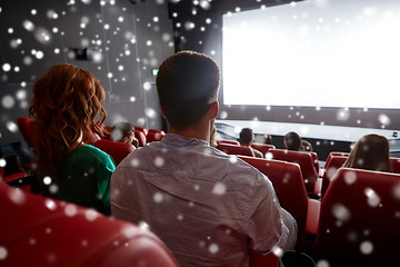 Image showing couple watching movie in theater or cinema