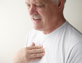 Image showing chest pain in older man