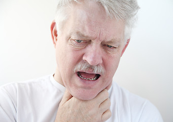 Image showing sore throat in older man