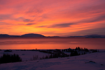 Image showing Sunrise at Valley Haukadalur, Iceland