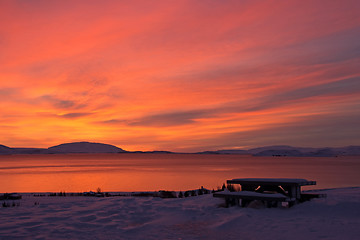 Image showing Sunrise at Valley Haukadalur, Iceland