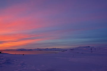 Image showing Sunrise at Valley Haukadalur, Iceland