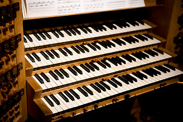 Image showing Pipe Organ Keys